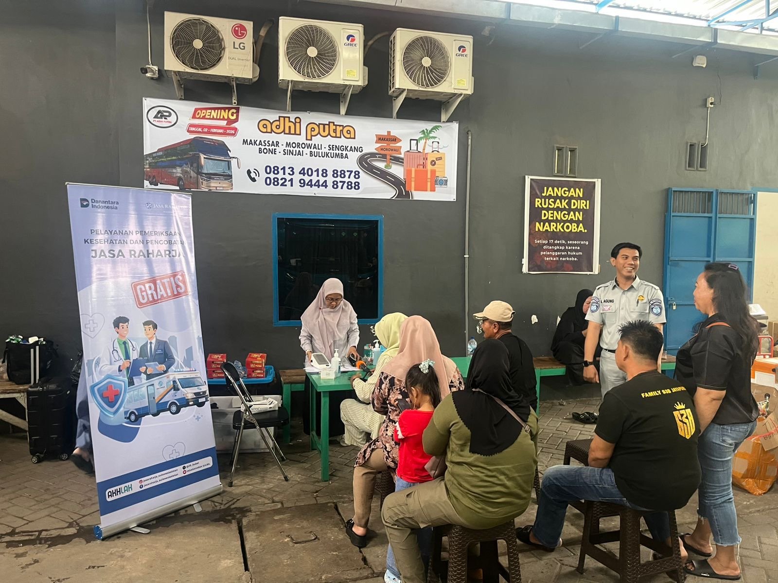Jamin Keselamatan Penumpang, Jasa Raharja Sulsel Gelar Pemeriksaan Kesehatan Gratis di PO Adhi Putra