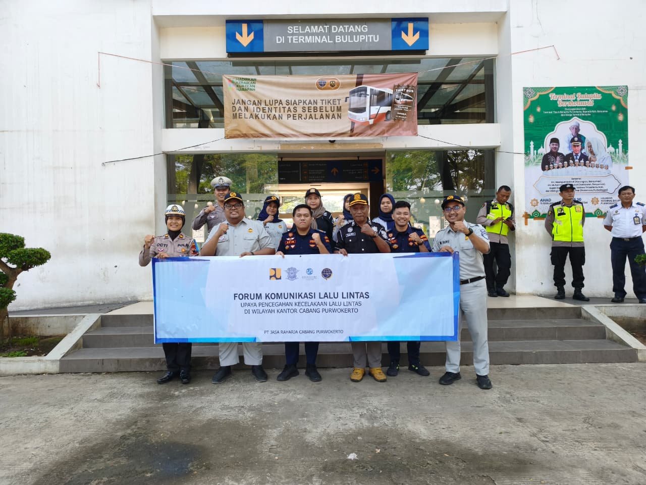 Menyambut Ramadhan, Jasa Raharja Cabang Purwokerto bersama BPTD Wil X Jateng dan Satlantas Polresta Banyumas Laksanakan Diskusi FLLAJ dan Rampchek di Terminal Bulupitu