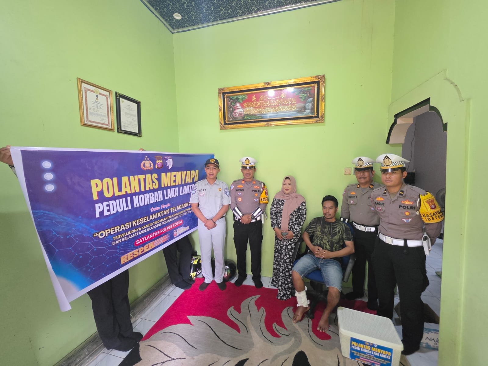 Jasa Raharja Kalteng dan Satlantas Kotim Laksanakan Polantas Menyapa untuk Korban Kecelakaan Lalu Lintas