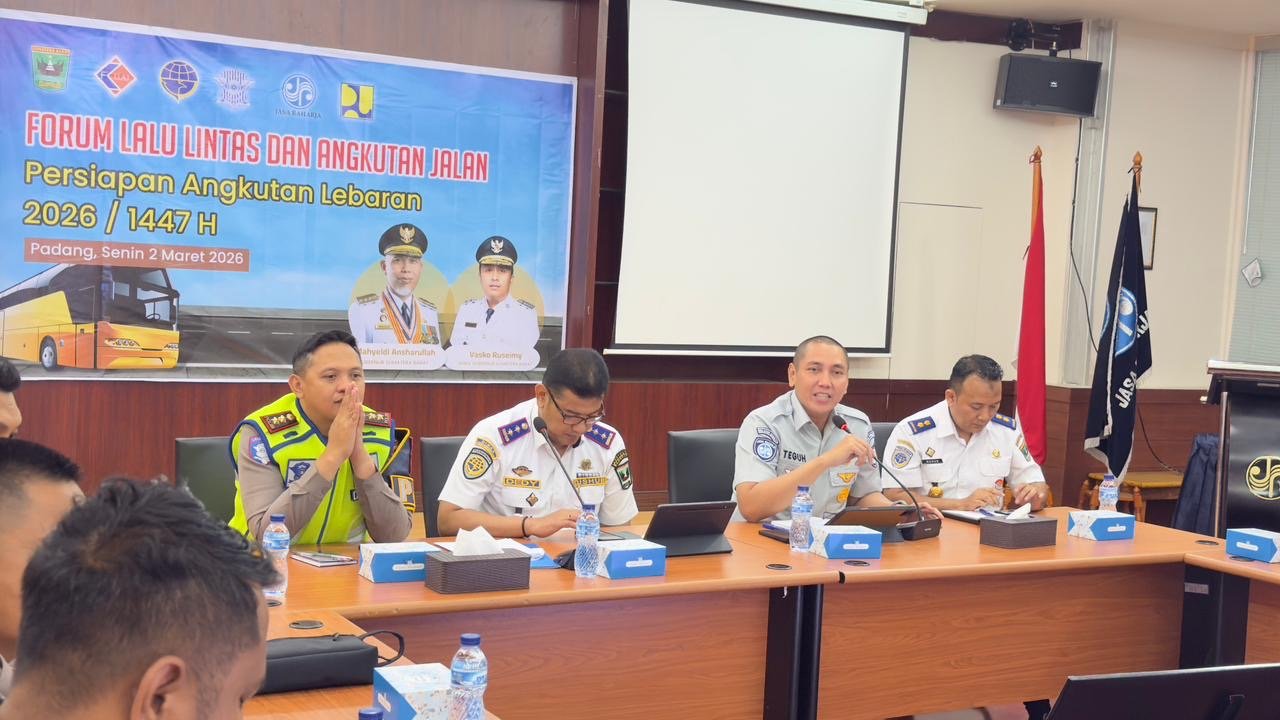 Digelar di Kantor Jasa Raharja Sumbar, FLLAJ 2026 Perkuat Strategi Pengamanan dan Rekayasa Lalu Lintas Angkutan Lebaran