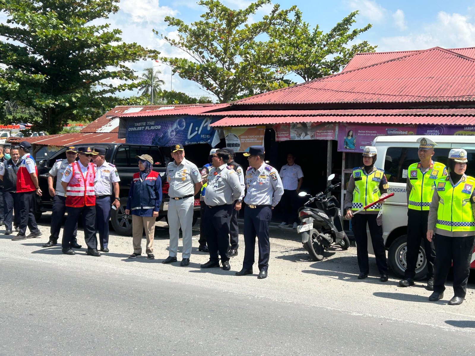 Jasa Raharja Sumatera Barat Hadiri Uji Coba Rekayasa Lalu Lintas One Way di Exit Tol Padang–Sicincin
