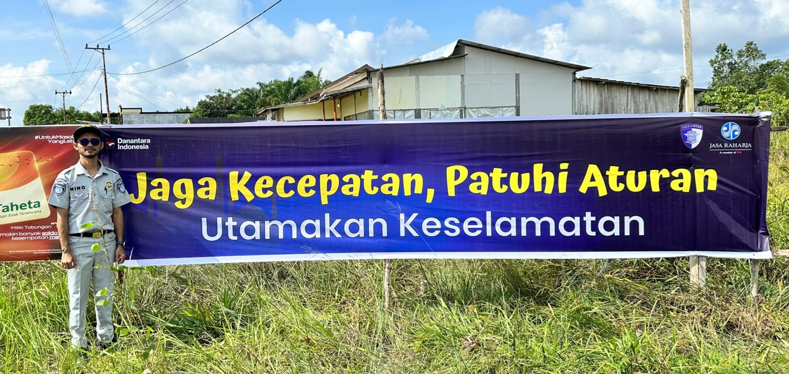 140 Spanduk Terpasang, Jasa Raharja Kalteng Gencarkan Imbauan Keselamatan di Jalur Rawan Laka