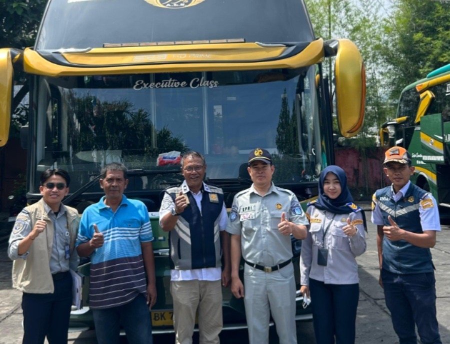 Jelang Mudik Lebaran 2026, Jasa Raharja Sumbar Bersama Mitra Laksanakan Ramp Check Armada di PT Mutia Putri Mulia dan PT ALS