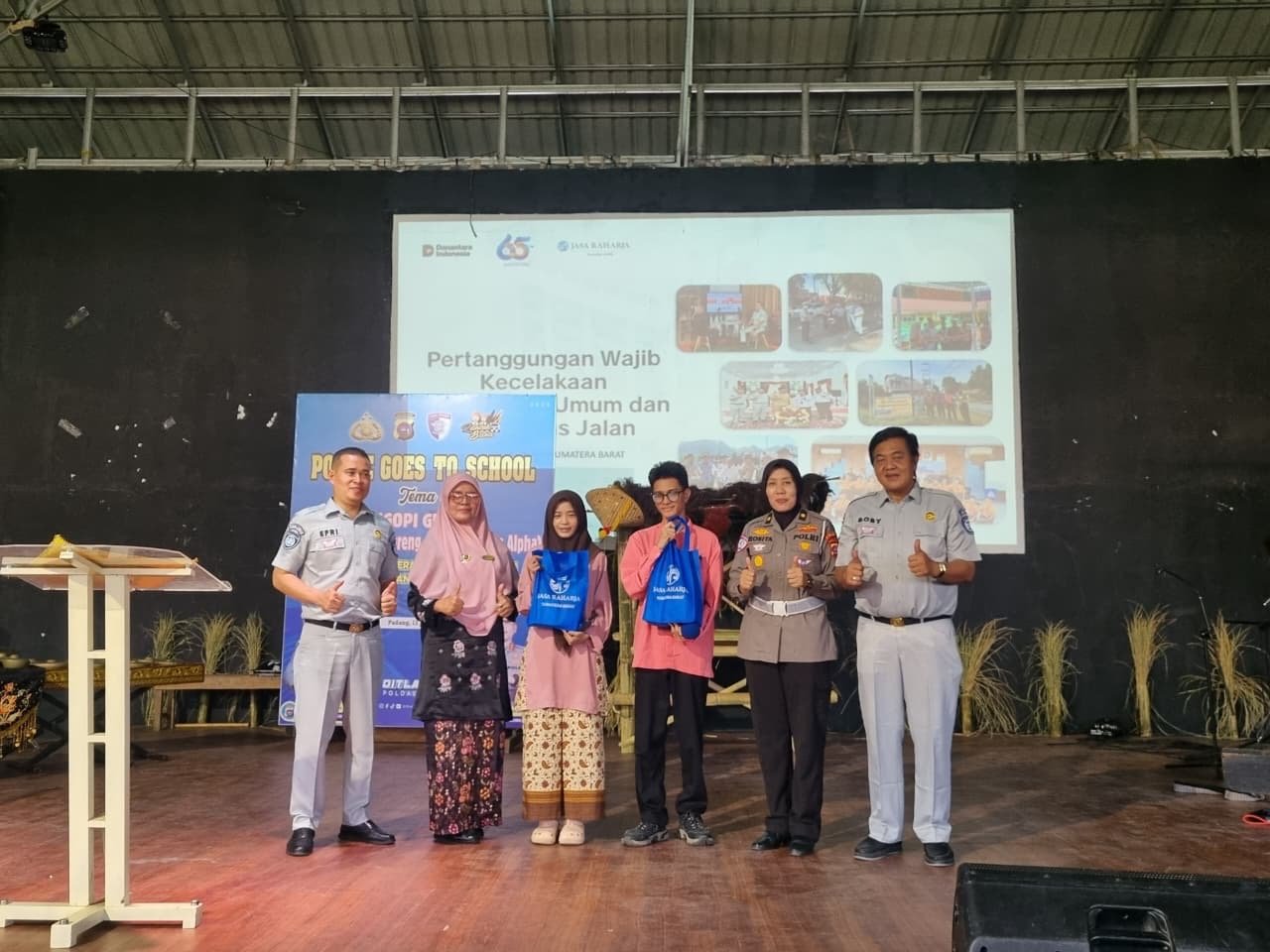 Jasa Raharja Sumbar Dukung Kegiatan Police Goes To School Untuk Tingkatkan Kesadaran Keselamatan Berlalu Lintas Pelajar