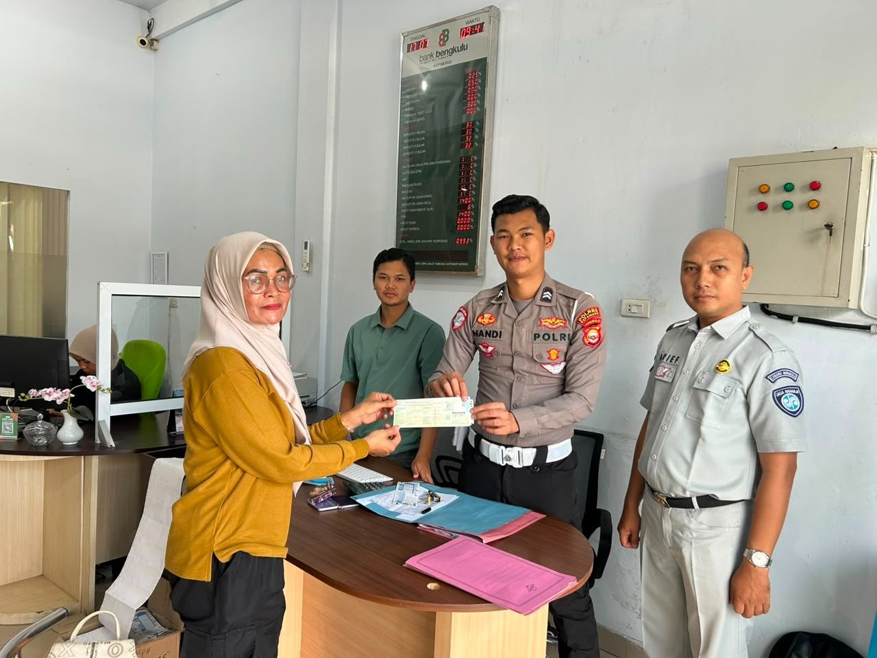 Jasa Raharja Dukung Pelayanan Samsat Desa di Bank Bengkulu KCP Merigi Kepahiang