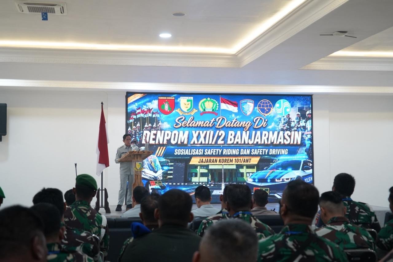 Tekan Risiko Kecelakaan, Jasa Raharja Kalsel Perkuat Budaya Berkendara Aman Bersama Denpom XXII/2 Banjarmasin