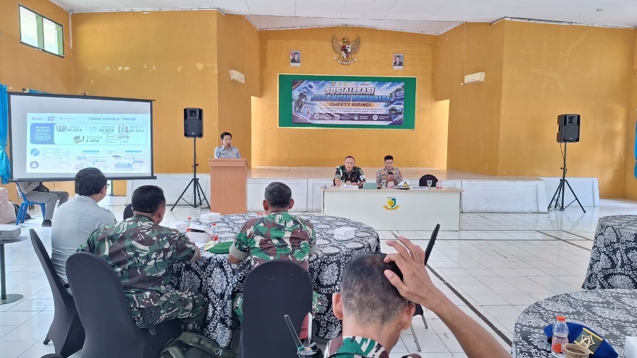 Tingkatkan Keselamatan Berkendara dan Transformasi Digital, PT. Jasa Raharja (Persero) Cabang Cirebon Sosialisasi Keselamatan Berkendara (Safety Riding) dan Layanan Digital “Jasfren” di Denpom III/3 Cirebon